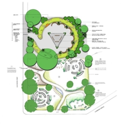 Plan for the Manchester Street site with the Pacifica and Greater South East Asia gardens.